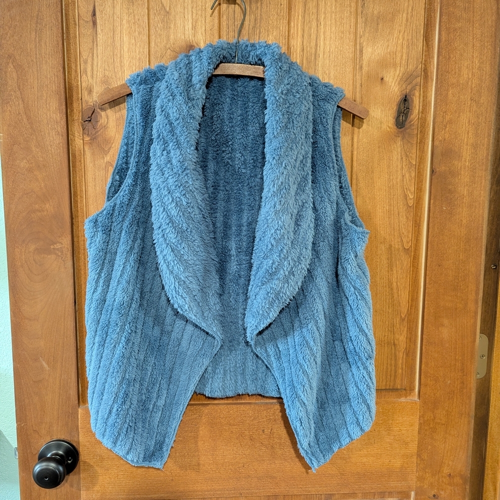 Blue Faux Fur Vest